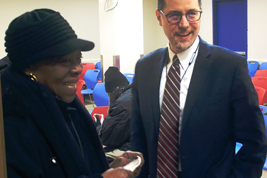 New York City Council Member Mark Levine visits Bowen food pantry